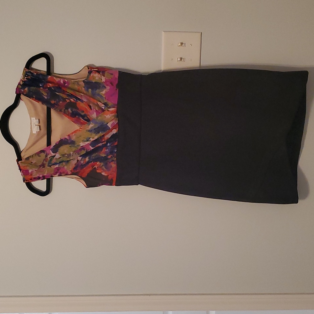 London Petites dress, 10P, black, multi color